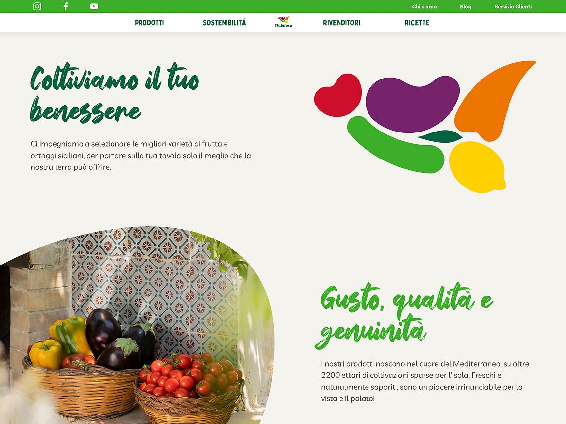 Sito istituzionale Naturosa, frutta e ortaggi di Sicilia