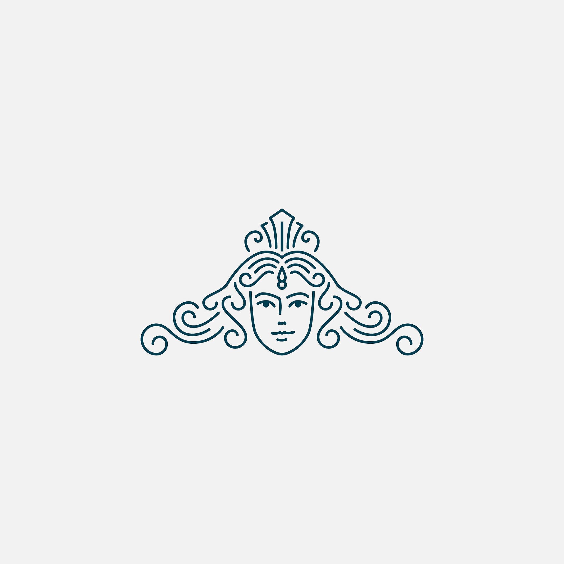 Logo raffigurante un volto di un decoro barocco