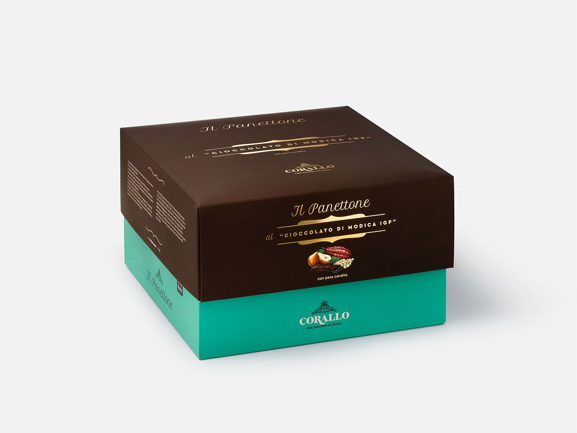 Packaging panettone artigianale di Sicilia dolceria Corallo