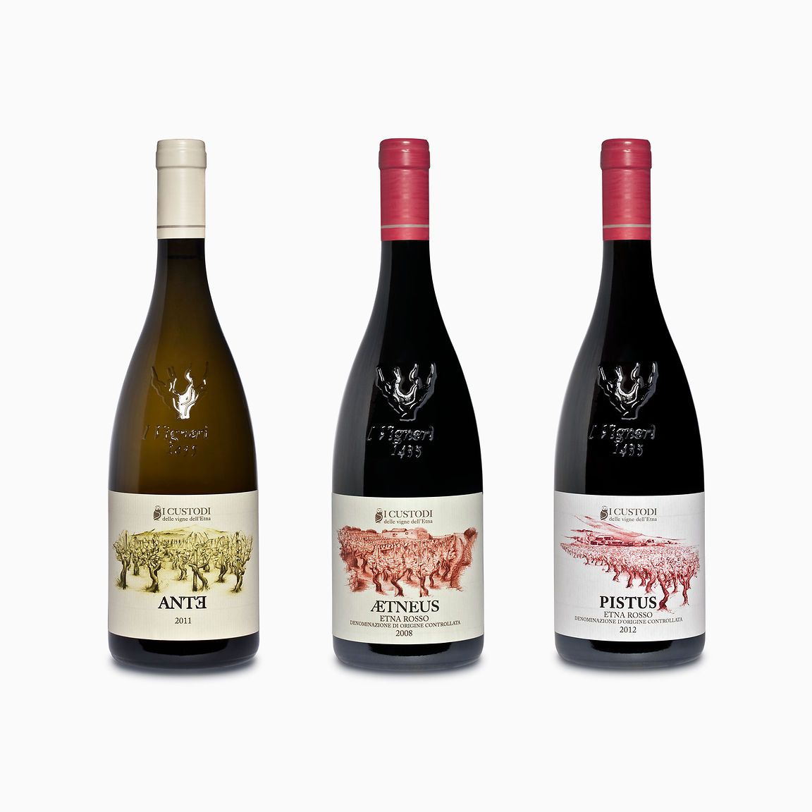 Progettazione etichette per i vini de I custodi delle vigne dell&amp;#039;Etna