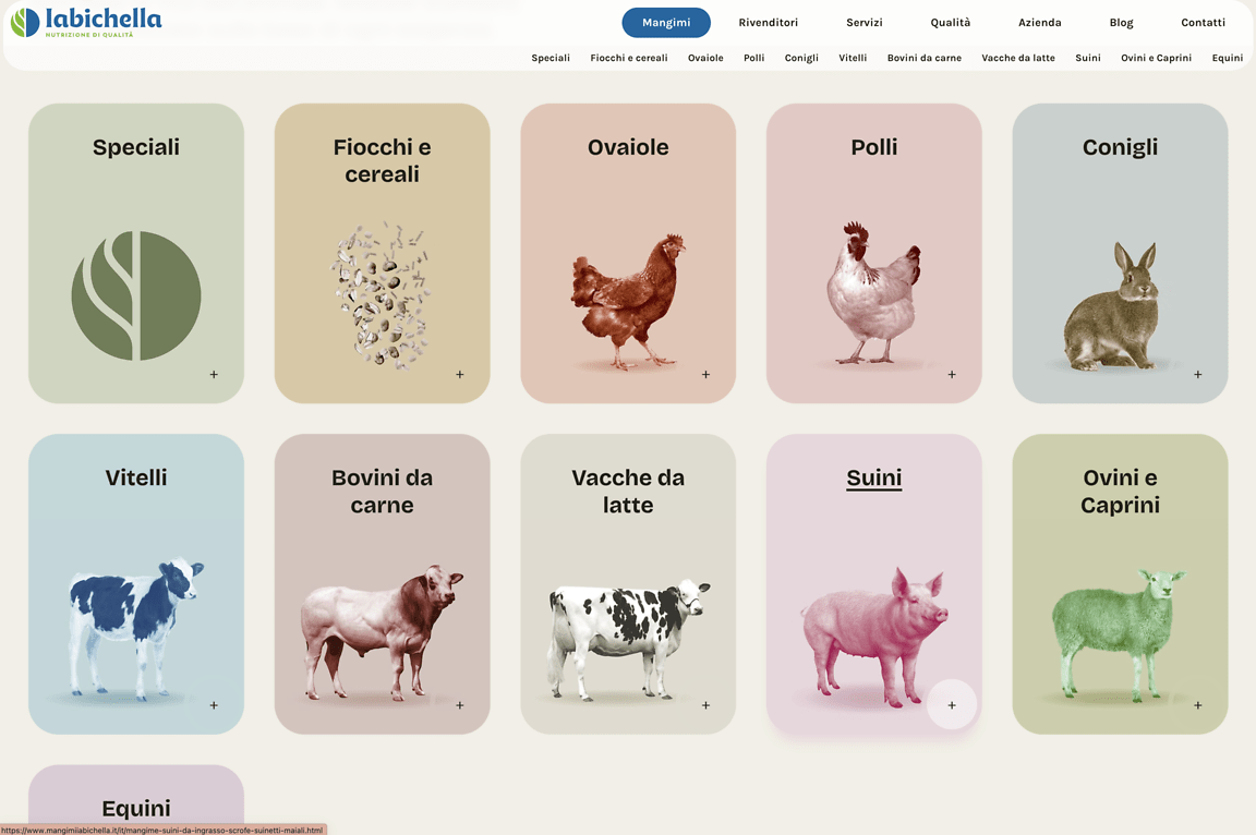 Sito istituzionale Iabichella, alimenti zootecnici