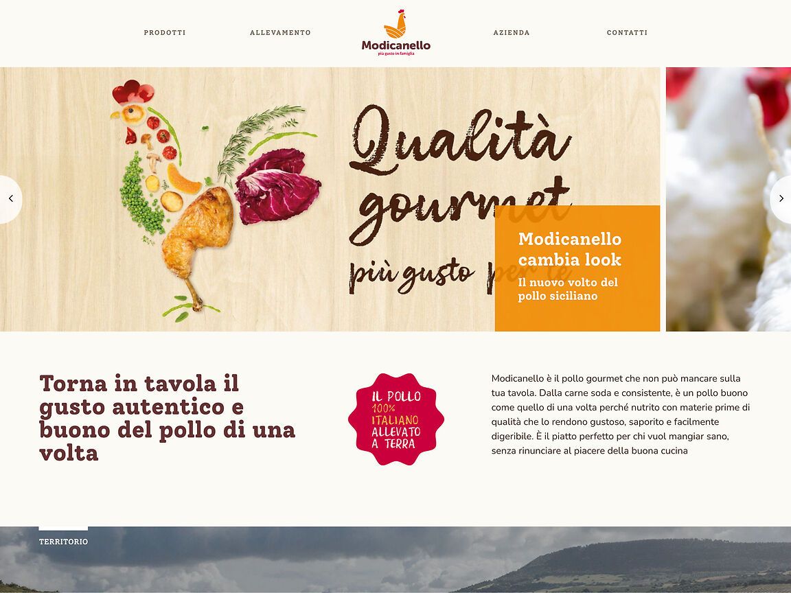 Sito web aziendale per pollo Modicanello